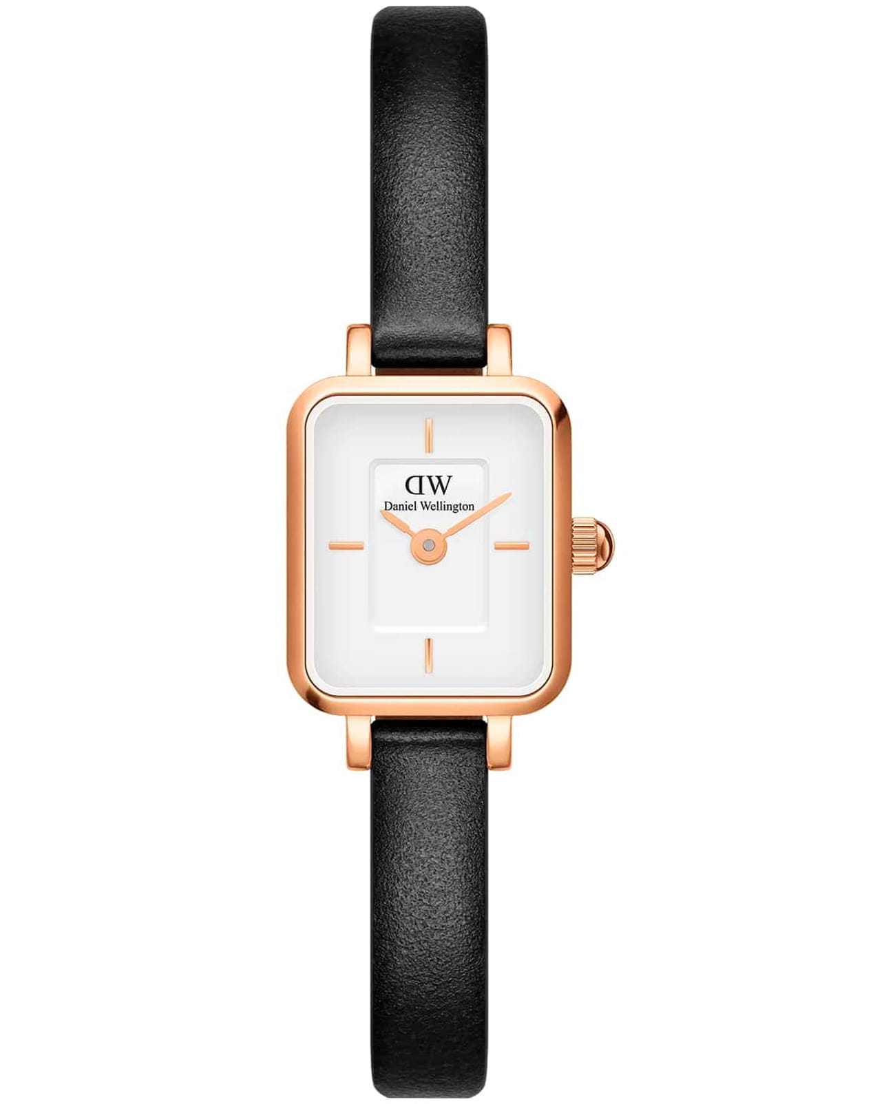 Daniel Wellington Daniel Wellington Quadro Mini Sheffield Rose Gold DW00100728  DW00100728 кварцевые женские часы белый циферблат, браслет кожаный — вид спереди